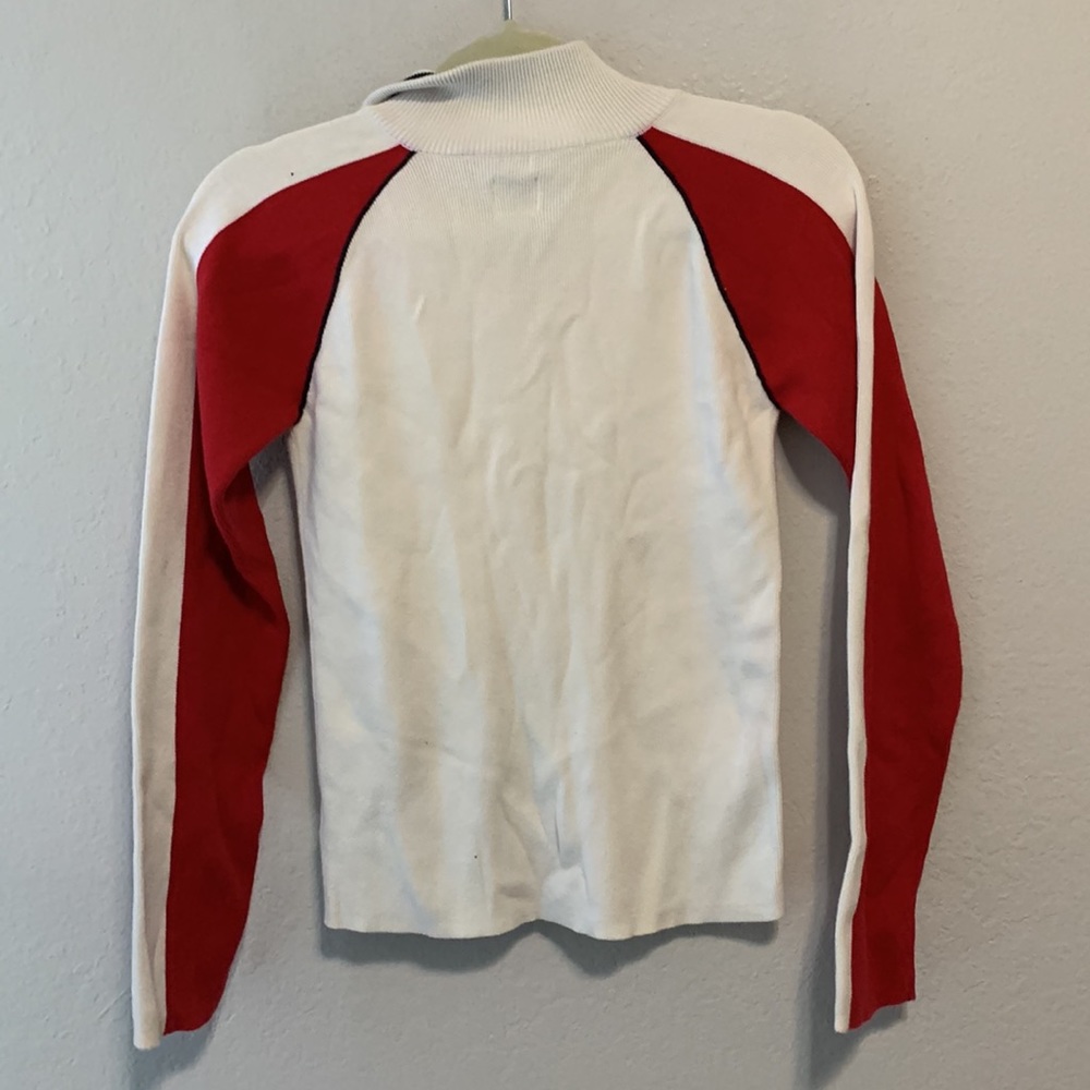 Vintage Polo Jeans Red Sleeve Zip Neck Long Sleeve Top - Picture 8 of 8